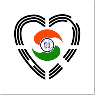 Korean Indian Multinational Patriot Flag (Heart) Posters and Art